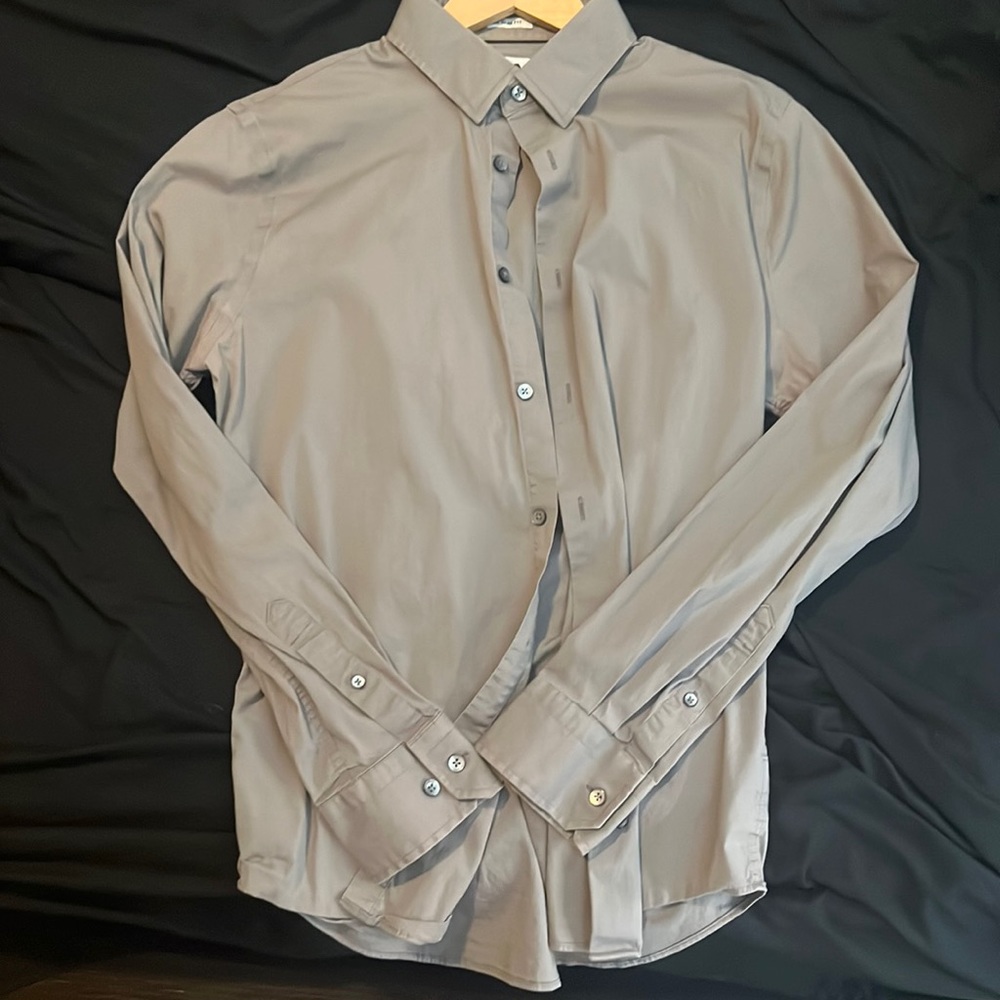 Dark Grey, Express Button Down, Extra Slim Fit - image 1